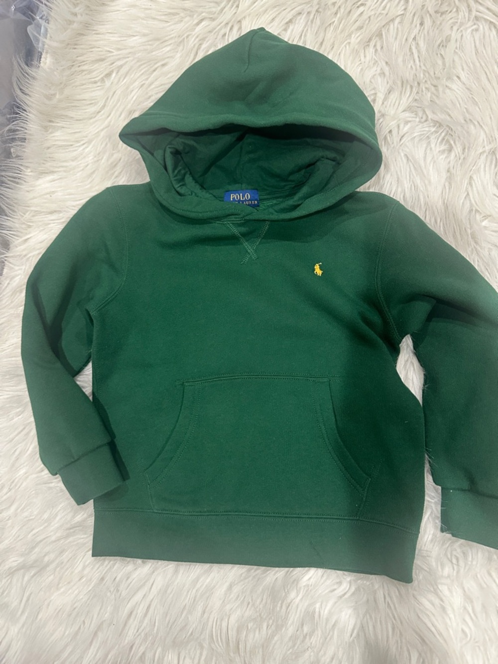 Polo by Ralph Lauren Forest Green Kids Hoodie with Yellow Pony